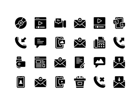 Communication Devices Glyph Icon Set 2745440 Vector Art At Vecteezy