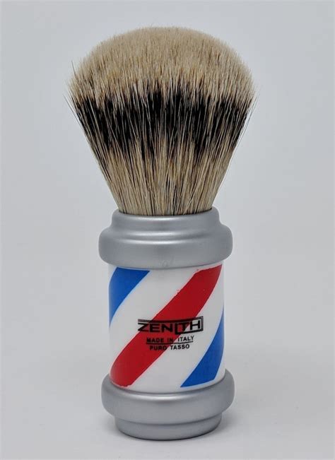 Zenith Barberpole Silvertip Badger Shave Brush 26mm Made In Italy