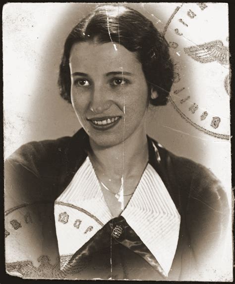 Wartime Passport Photograph Of A Young Jewish Woman From Bielsko Biala