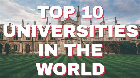 · the rank name no. Top Ten Universities in the World || Top 10 University ...