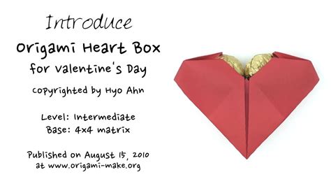 Introducing An Origami Heart Box For Valentines Day Hyo Ahn Youtube