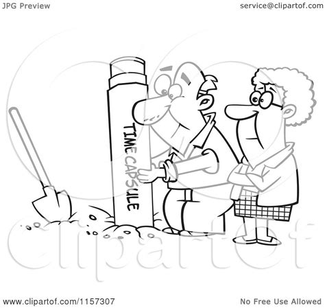 Cartoon Clipart Of A Black And White Senior Couple Pulling Out Or
