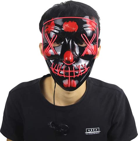 Molezu Led Light Up Scary Mask Novelty Halloween Costume Party Creepy
