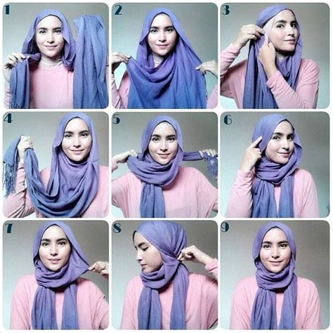 10 New Hijab Tutorials To Try Hijab Style Tutorial Simple Hijab