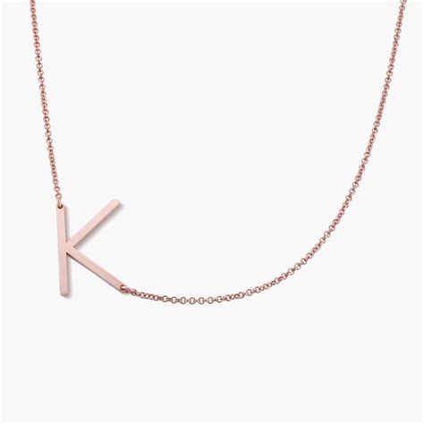 Initial Necklace Rose Gold Plated Oak And Luna