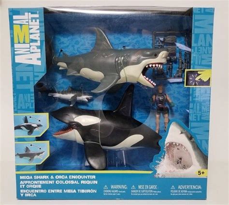 Animal Planet Mega Shark And Whale Orca Encounter With Diver Toys