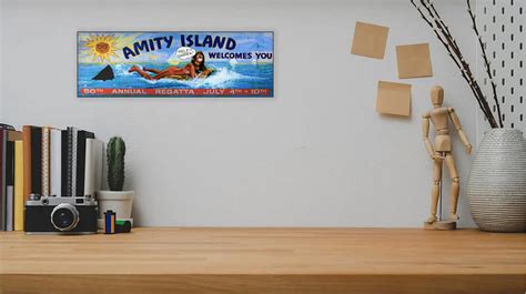 Jaws Amity Island Welcomes You Billboard With Graffiti 15x5 Sign