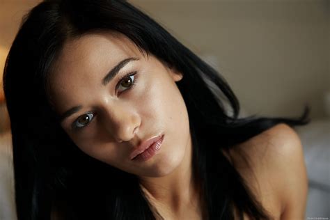 Kamila A Women Brunette Face Model Closeup Dark Hair Brown Eyes Hd