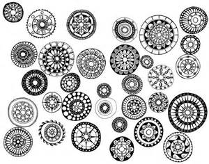 Black And White Drawing Of Many Circular Objects