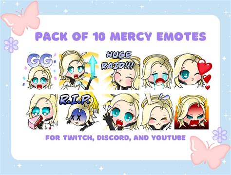 Pack Of 10 Overwatch 2 Mercy Emotes For Twitch Discord And Etsy