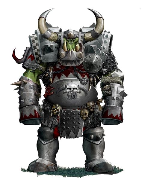 Male Orc Warhammer Style Heavy Armor Fighter Pathfinder Pfrpg Dnd Dandd
