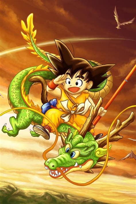 Combatir el mal es nuestra misión. DBZ Goku riding on Shenron | Personajes de dragon ball ...