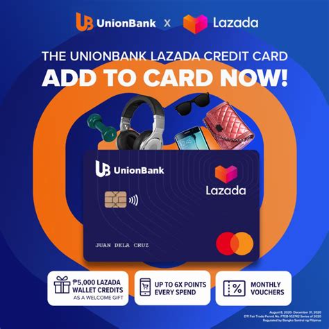 Check spelling or type a new query. UnionBank, Lazada & Mastercard Launches the First eCommerce Credit Card in the Philippines