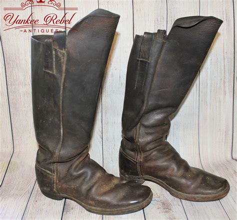 Original Pair Of Civil War Leather Cavalry Boots On Holdjs Yankee