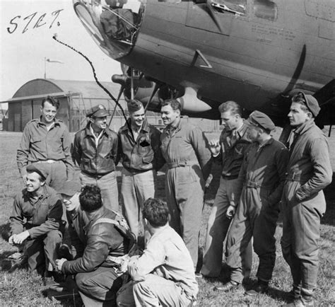 A Bomber Crew Of The 351st Bomb Group Including Actor Clark Gable
