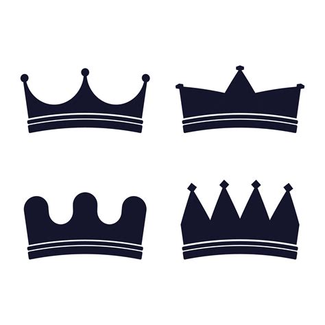 Set Of Royal King Crown Silhouette Simple Design 19481446 Vector Art At