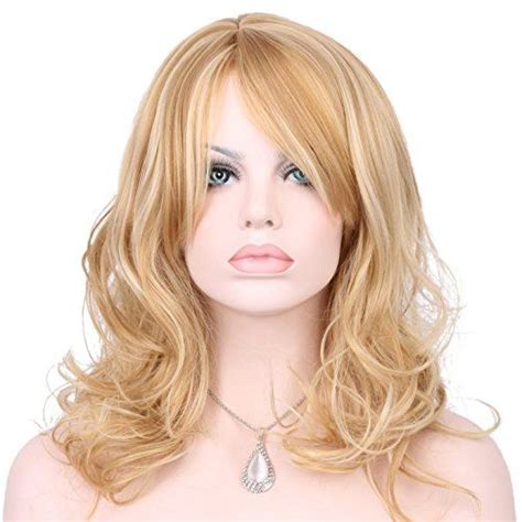 Keewig Synthetic Blonde Wig Wavy Light Golden Blonde With Pale Blonde Highlights Jenny 24bh613