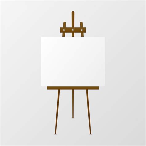 Premium Vector Wooden Easel With Blank Canvas