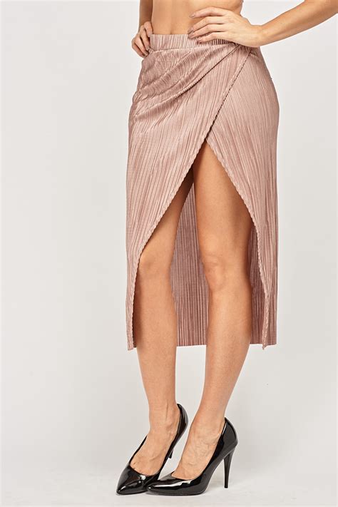 Pleated Wrap Midi Skirt Just 7