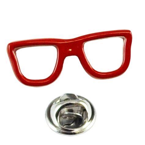 Geek Red Glasses Lapel Pin Badge From Ties Planet Uk