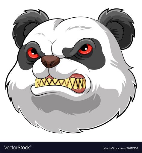 Mascot Head An Angry Panda Vector Image On Vectorstock Panda Artwork