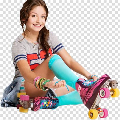 Soy Luna Girl Wearing Pink Roller Skates Transparent Background Png