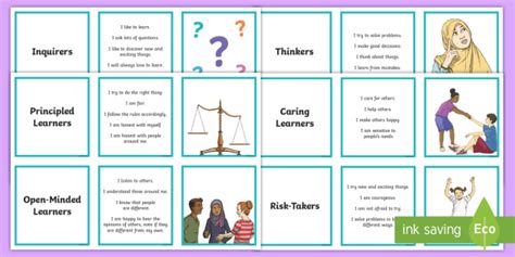 pyp learner profile matching cards teacher made