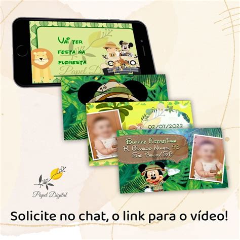 Convite Animado Vídeo Mickey Safari Elo7 Produtos Especiais