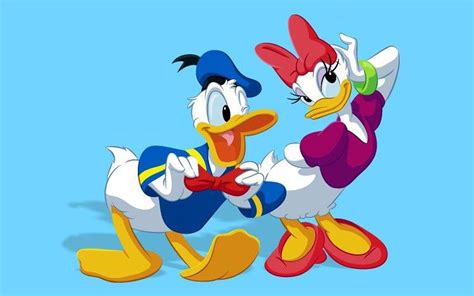 Disney Pictures Donald And Daisy Duck Adjusting Fixing Bow Tie