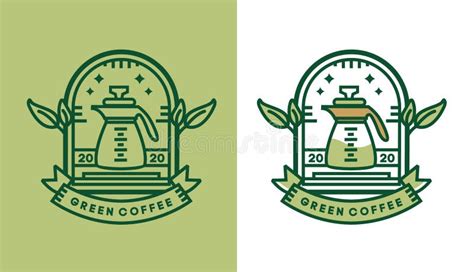 Green Coffee Logo Design Minimalist Traditional Vintage Coffee Pod For