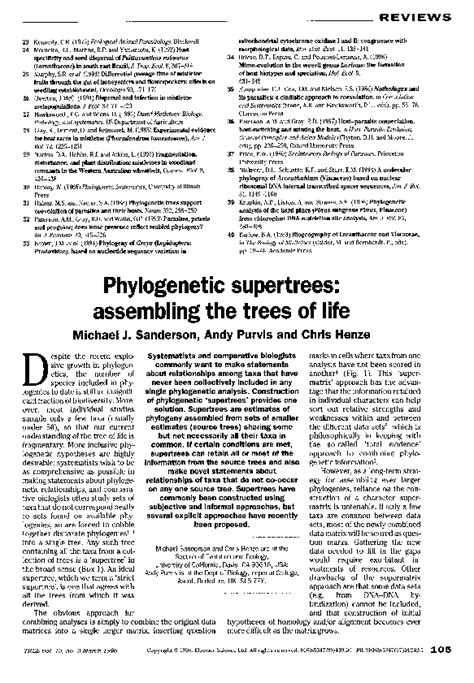 Pdf Phylogenetic Supertrees Assembling The Trees Of Life Adrian