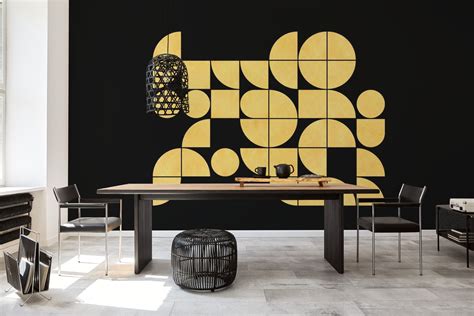 Gold Geo Circles Wallpaper Modern And Stylish Happywall