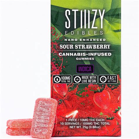 Stiiizy Sour Strawberry Stiiizy Edibles 100mg Gummies Leafly