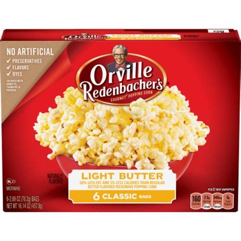 Orville Redenbachers Light Butter Popcorn 6 Ct 269 Oz Bakers