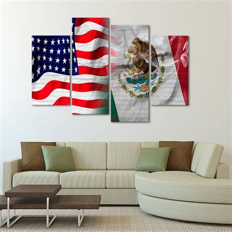 Usa, mexico change formations for concacaf nations league final. USA and Mexico Flag Multi Panel Canvas Wall Art in 2020 ...
