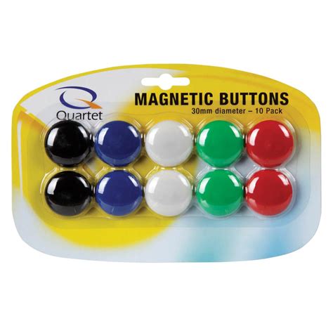 Quartet Whiteboard Magnetic Buttons 30mm Assorted Pack 10 Winc