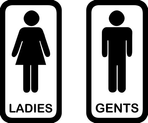 Toilet Signs 4 A Pair Of Vinyl Ladies And Gents Door Stickers