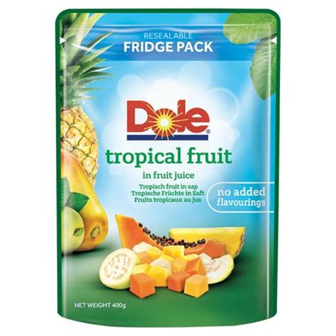 Dole Tropical Fruit In Juice Pouch 400g Approved Food