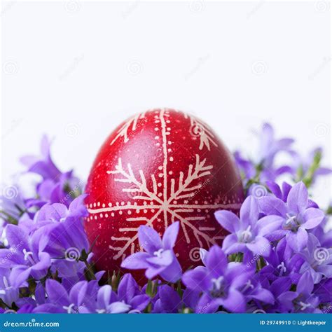 Decorated Easter Egg With Spring Flowers Stock Photo Image Of Easter