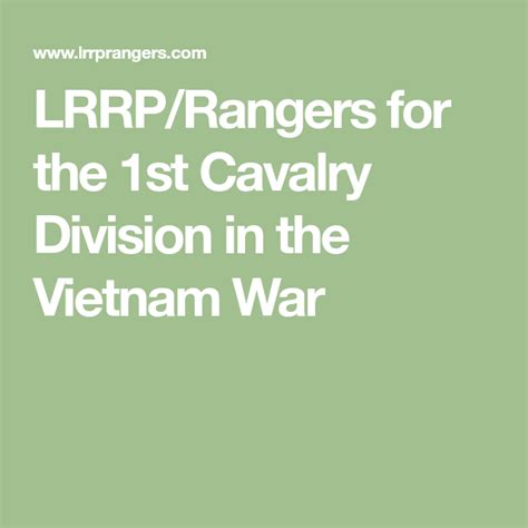 Lrrprangers For The 1st Cavalry Division In The Vietnam War Vietnam