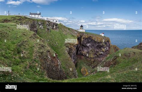 St Abbs Head Lighthouse Foghorn And Lighthouse Keepers House On Top