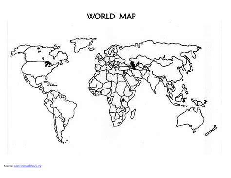 Printable Blank World Map Countries World Map Coloring Page Blank World Map World Map Outline