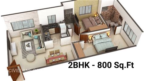 2bhk House Interior Design 800 Sq Ft By Best Home