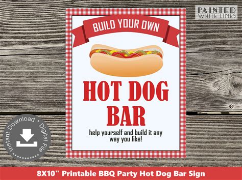 Printable Hot Dog Bar Ubicaciondepersonascdmxgobmx