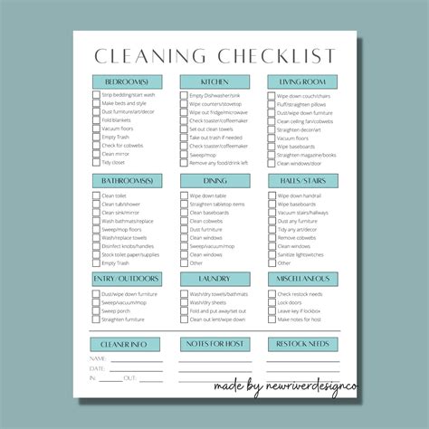 Editable Cleaning Checklist Vacation Rental Cleaning Etsy