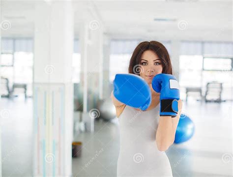 Boxer Fitness Woman Boxing Wearing Boxing Gloves Stock Photo Image