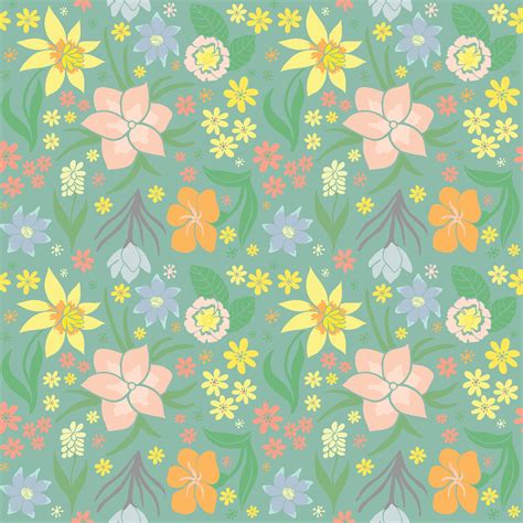 Seamless Pattern With Spring Flowers 616841 Vector Art At Vecteezy