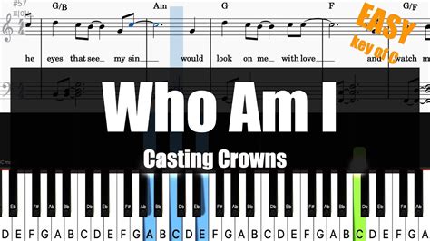 🎹casting Crowns Who Am I 온땅의 주인 Sheet Lyrics Chords Piano Easy