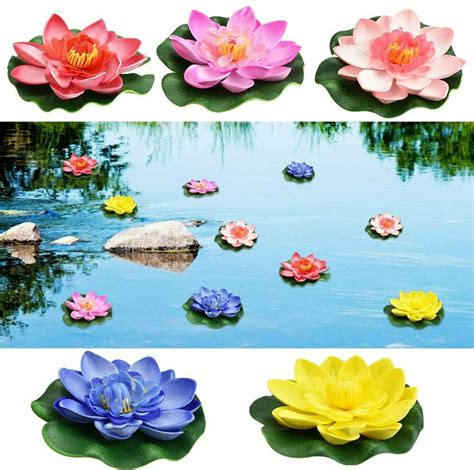 Floating Flowers Artificial Water Lilies Eva Lotus 10 Cm Pack Of 5