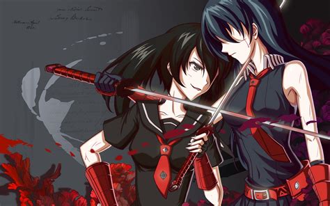 1920x1080 Resolution Two Black Haired Female Anime Characters Akame